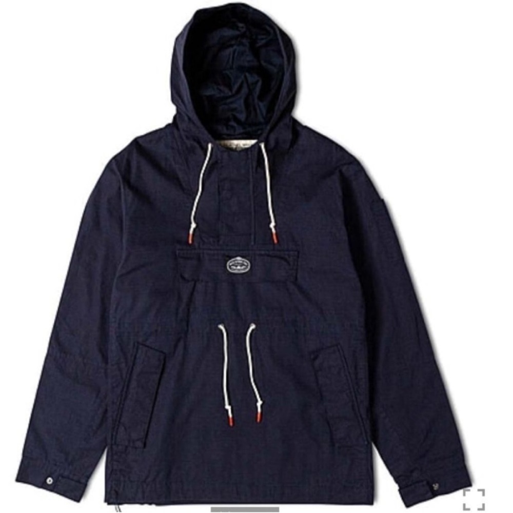 POLER RIPSTOP HEMLOCK ANORAK PULLOVER NAVY HOOD JACKET SIZE SMALL